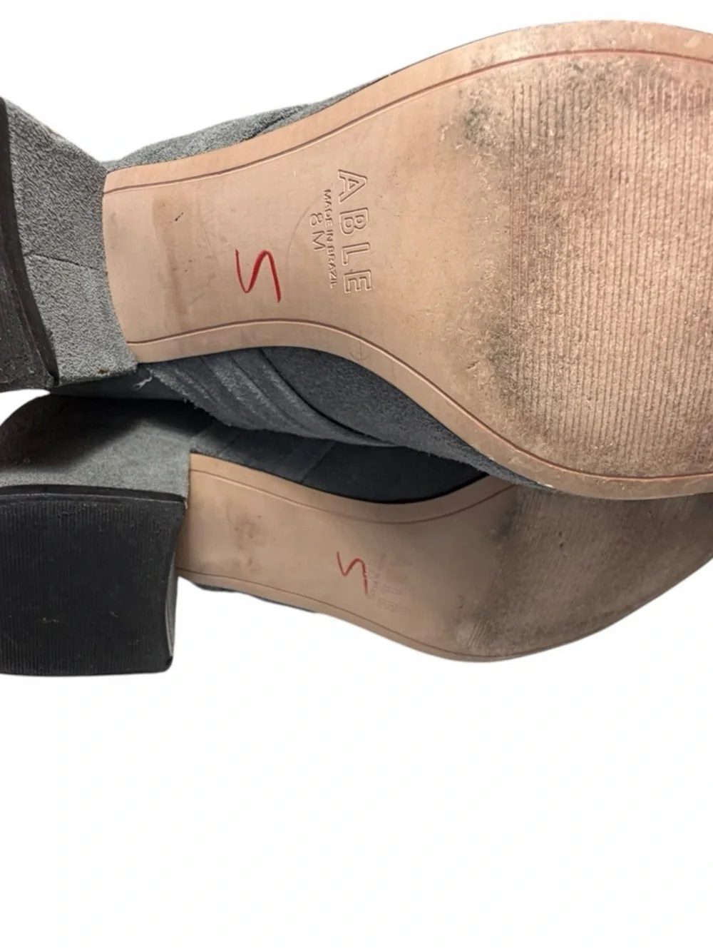 ABLE Gray Suede Cutout Ankle Boots - Women's 8